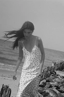 SATIN POLKA DOT MIDI DRESS