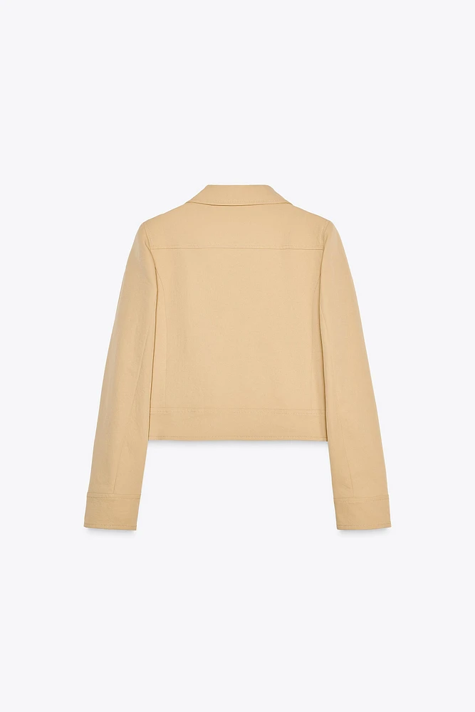 SHOULDER PAD CROPPED JACKET