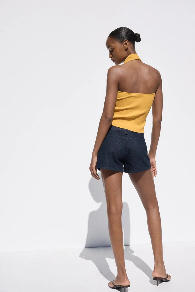 RIBBED HALTER TOP