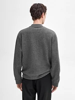 Double wool blend bomber jacket