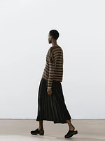 100% linen striped knit sweater