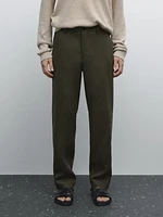 100% linen regular fit trousers