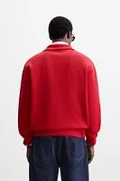 TEXTURED ZIP SWEATSHIRT