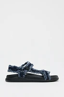DENIM PLATFORM SANDALS