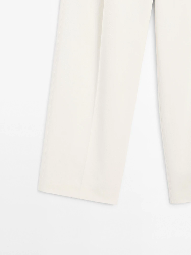 Pantalon large plissé coton