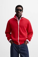 TEXTURED ZIP SWEATSHIRT