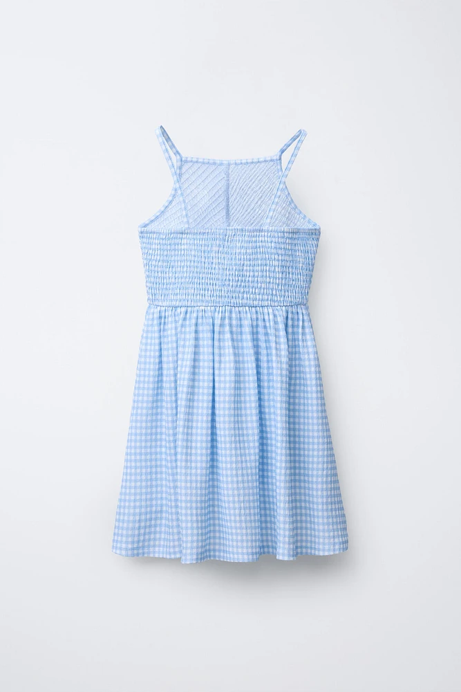 ROBE TEXTURÉE À CARREAUX