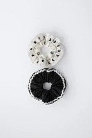 TWO-PACK OF LACE AND WAVY HAIR TIES