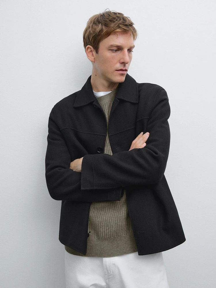 Double-layer wool jacket
