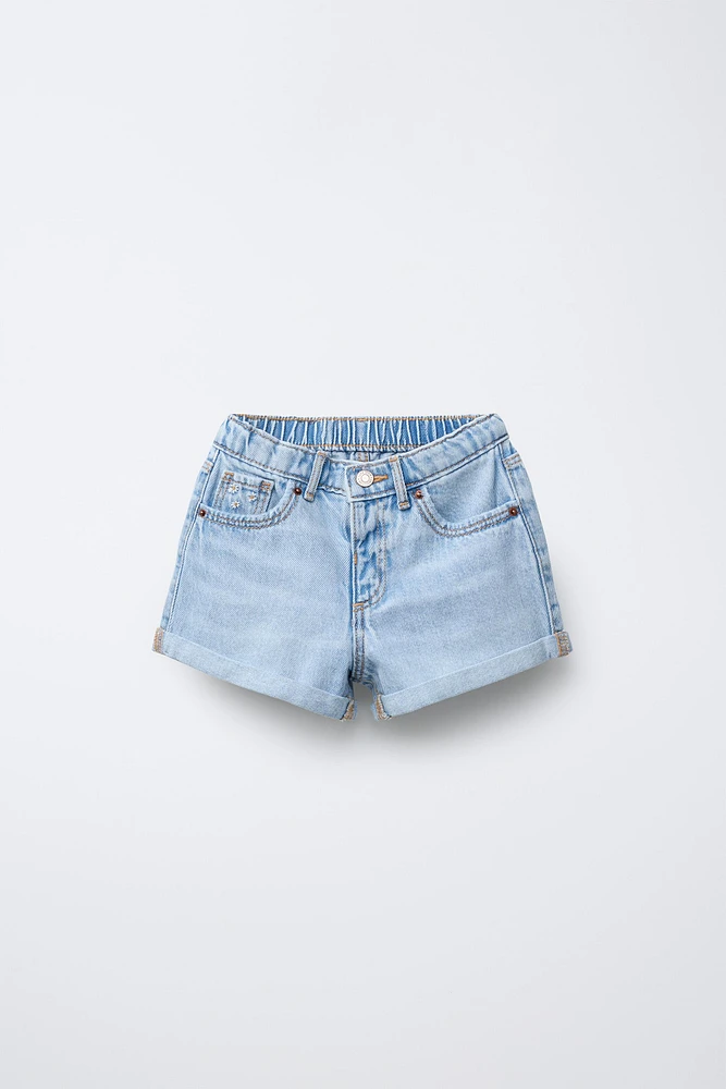 MOM FIT DENIM SHORTS