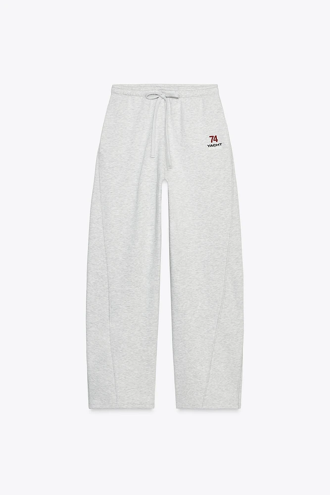 TEXT DETAIL PLUSH PANTS