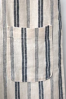 STRIPED LINEN LONG OVERALLS