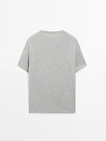 Melange cotton and linen t-shirt