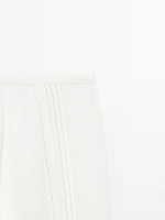 Cotton blend trousers with embroidered details
