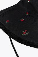 CHAPEAU BOB FLEURS BRODÉES