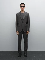 Veste de costume à carreaux 100 % laine