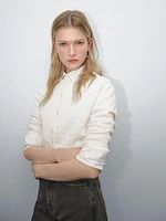 100% cotton cable-knit cardigan
