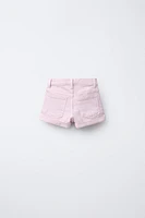 STUDDED DENIM BERMUDA SHORTS