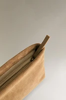 SMALL SPLIT SUEDE MAKEUP BAG