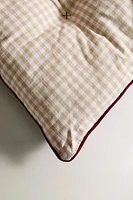 CHECKED PET FLOOR CUSHION WITH PIPING