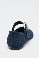 BALLERINES À BOUCLE EN DENIM
