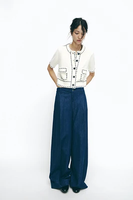 TOPSTITCH CARDIGAN