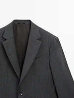 Veste de costume à carreaux 100 % laine