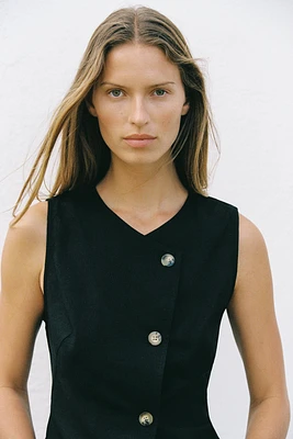 TOP GILET CROISÉ AVEC LIN