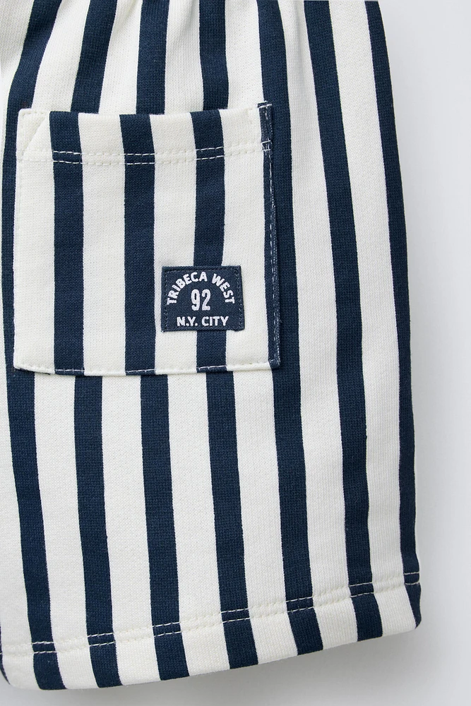 STRIPED PLUSH SHORTS