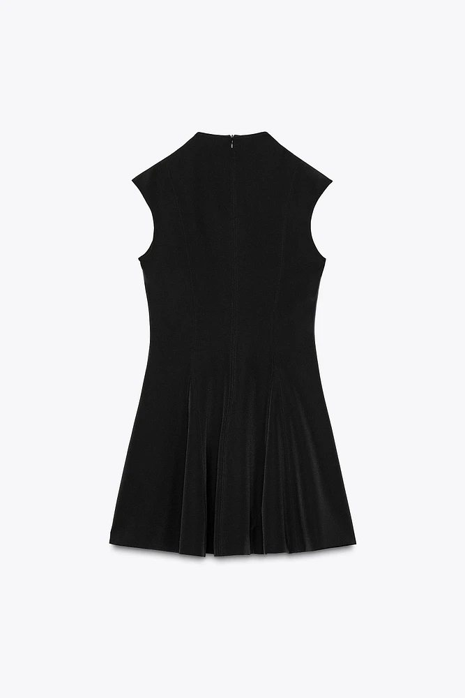 SLEEVELESS CREPE MINI DRESS