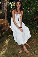 POPLIN PANEL MIDI DRESS
