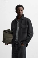 TEXTURED STRETCH OVERSHIRT