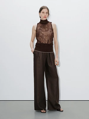 Textured high neck top - Studio
