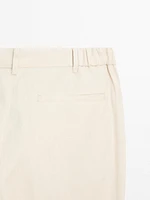 100% linen tapered fit trousers
