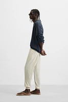 WASHED JOGGER-WAIST PANTS