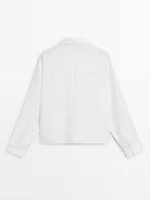 Chemisier 100 % lin avec broderies