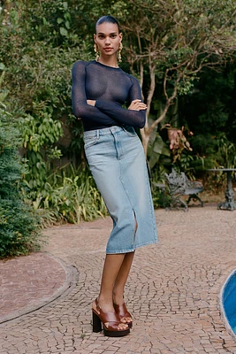 JUPE Z1975 MI-LONGUE EN JEAN
