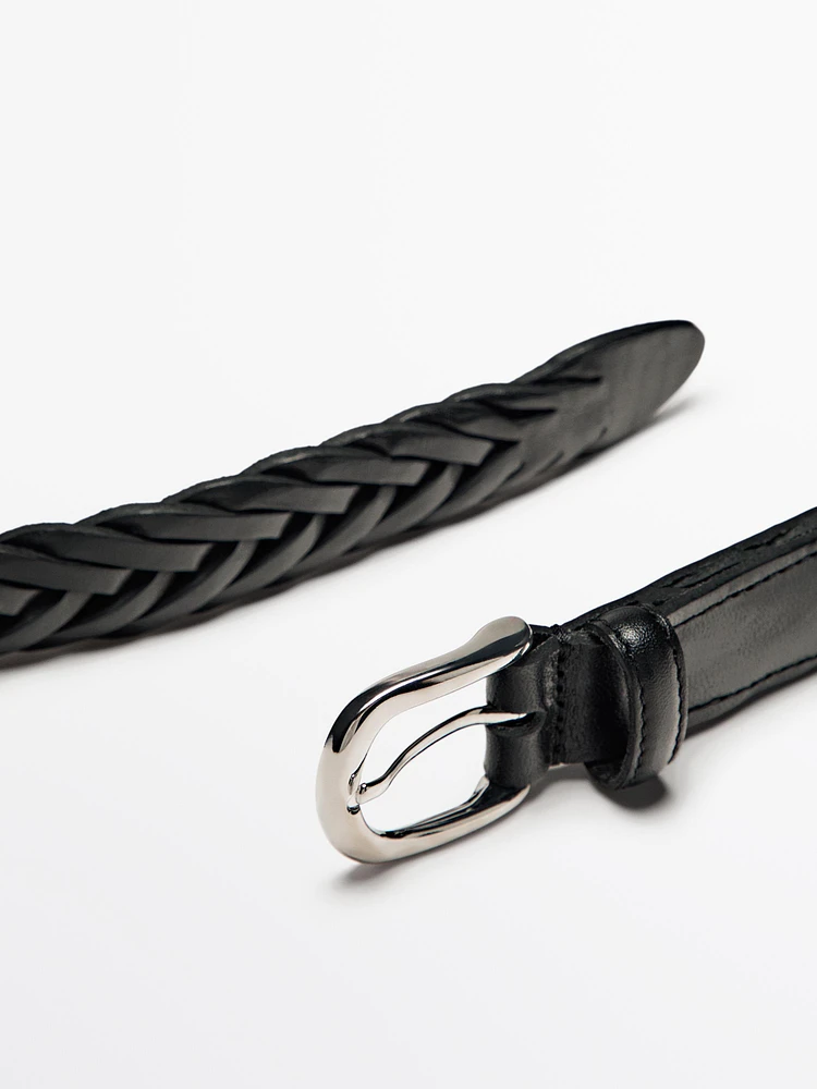 Ceinture en cuir tressé