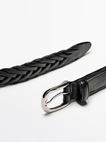 Ceinture en cuir tressé