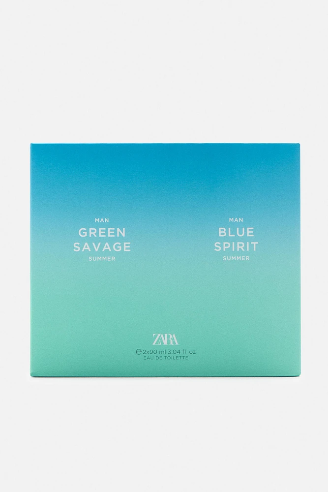 BLUE SPIRIT SUMMER + GREEN SAVAGE SUMMER EDT 2 X 90 ML (3.04 FL. OZ)