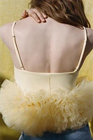 STRETCH TULLE VOLUMINOUS HEM TOP