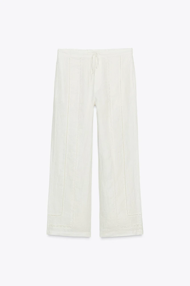 PANTALON 100 % LIN AVEC ENTRE-DEUX ZW COLLECTION