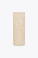 DRAPED LACE RHINESTONE SKIRT