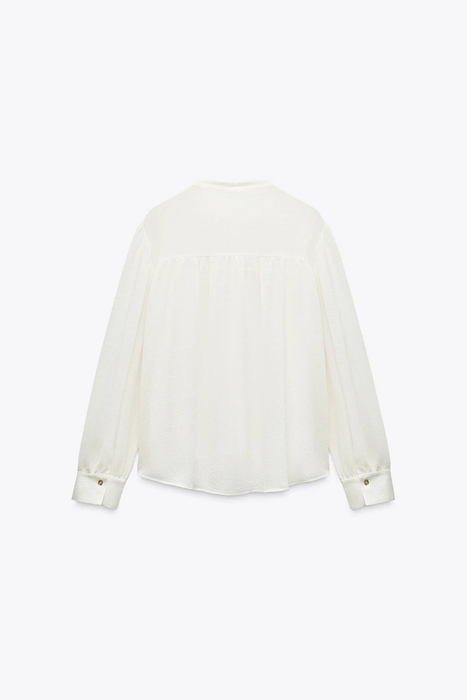 SEMI-SHEER PINTUCK SHIRT