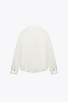 SEMI-SHEER PINTUCK SHIRT