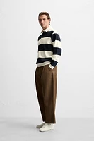 CONTRAST COLLAR POLO SWEATSHIRT
