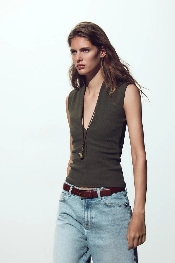 RUSTIC RIBBED T-SHIRT