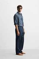 100% LINEN PLEATED PANTS