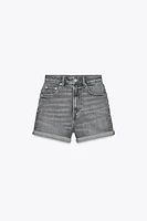 TRF HIGH-WAISTED MOM FIT DENIM SHORTS