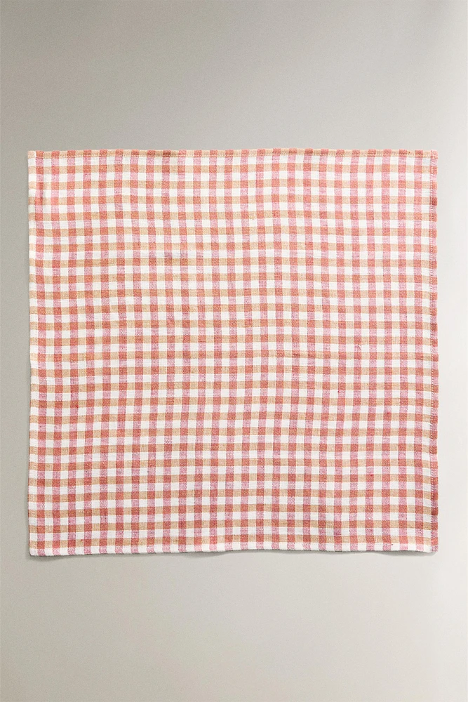 LOT SERVIETTES DE TABLE VICHY COMBINÉS (LOT DE 2)